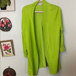 Laura Ashley Vibrant Green Open Front Cardigan